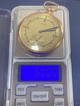 Zlaté 14-karátové art deco kapesní hodinky Alpina - 10