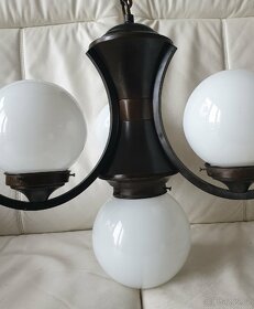 Starožitný lustr art deco na řetězu tmavá mosaz I - 10