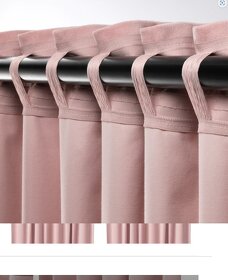 NOVÉ sametové balvněné závěsy Ikea Sanela růžové 140 x 300cm - 10