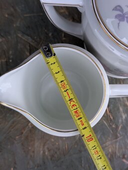 Artdeco konvice a mléčenka,Czecho-Slovakia, růže. - 10