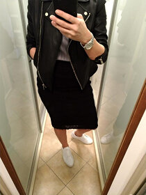 černá pouzdrová sukně s vysokým pasem Zara - 10