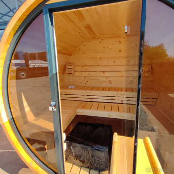 Venkovní sudová panoramatická sauna - 10