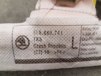Levý stropní airbag Škoda Yeti 2010, 5L6880741 - 10