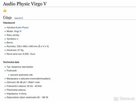 repro soustavy Audio Physic VIRGO V - 10