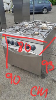 Kombinovaný gastro sporák Zanussi ( 4x plyn. hořák + el.pec - 10