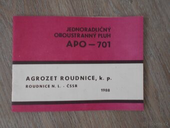 Jednoradličný oboustranný pluh APO-701 - 10