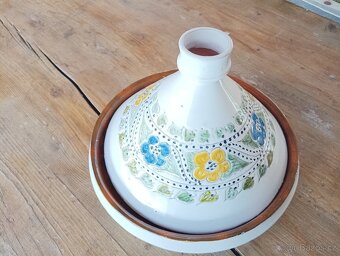STARÝ MAROCKÝ KERAMICKÝ TAJINE HRNEC RUČNĚ VYROBENÝ - 10