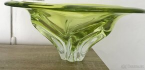 starožitná mísa hutní sklo Josefa Hospodka sklárna Chřibská - 10