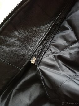 dámská kožená bunda s kapucí a kožíškem vel. 38/M - 10