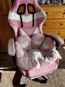 Herní růžová židle - 10