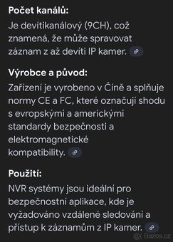 Síťový videorekordér NVR 329 Gb - 10