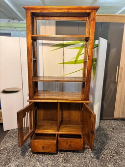 Krásná vysoká knihovna-regál z Teakového dřevo - 10