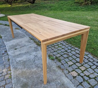 Nový rozkládací stůl dub masiv 90x140+2x45 cm - 10