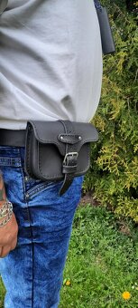 Kožená moto kapsa na pásek,stehno,rameno. - 10