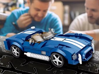 Stavebnice závodní auto modré - 10