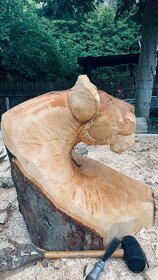 Dřevěná socha lvice do zahrady z javoru - 10