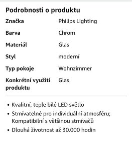 Stropní světlo Philips led, sklo/ chrom - 2 ks - 10