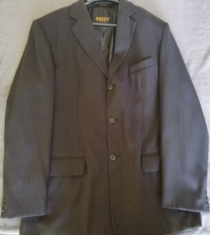 Pánský oblek černý s jemnými proužky - 10