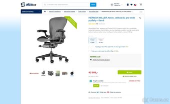 Kancelářská židle Herman Miller Aeron B - NOVÁ, ZÁRUKA - 10