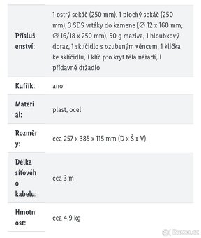 Elektrický kladivo Parkside síla úderů 5J - 10