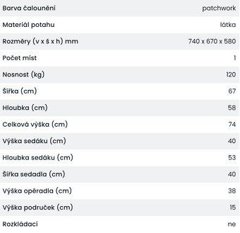 Křeslo patchwork - 10