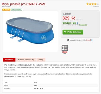50% - Bazén SWING 4,57x2,74x1,07m+filtrace+tepelné čerpadlo - 10