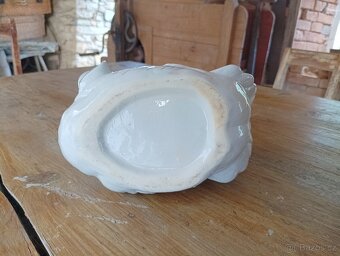 VELKÁ RUČNĚ VYROBENÁ ZLACENÁ PORCELÁNOVÁ LABUŤ-MÍSA FRANCE - 10