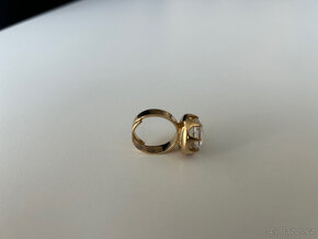 Prsten s broušeným sklem - stříbro 7,80 g - 10