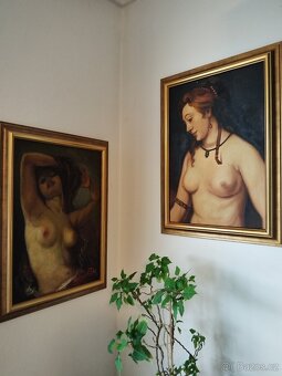 obraz KRÁSNÁ DÁMA, akt, olej, nesignováno - 10