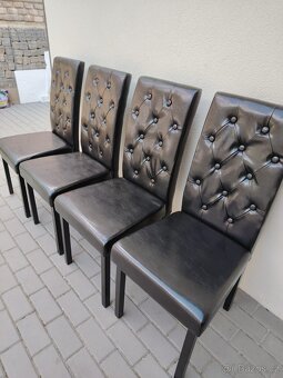 Nový set jídelních židlí, eko kůže černá lesk - 10