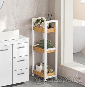 Nový mobilní bambusový vozík - regál - 10