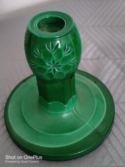 Starožitná malachitová petrolejová lampa výška 50 cm - 10