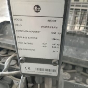 Ruční vysokozdvižný elektrický vozík BT RWE 120 - 10