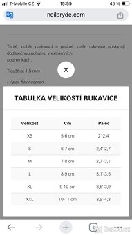 Pánské neoprenové rukavice Neil Pryde, 1,5 mm, vel. M/L - 10