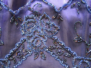 Plesové / svatební fialové šaty s korálky, S/36 - 10