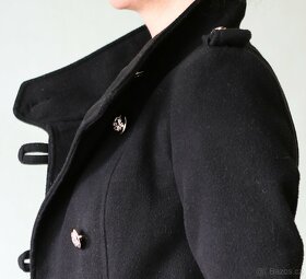 Krátký černý kabát - 70% vlna vel.S - 10