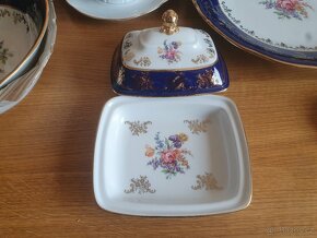 Jídelní servis kobalt kosatec a zlatý růže - 10