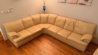 Kožená rohová sedací souprava - 10