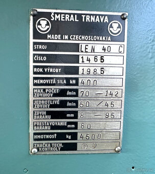 Výstředníkový lis LEN 40 C - 10