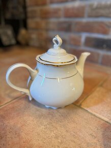 Porcelánový čajový/ kávový set bílý se zlatým zdobením Thun - 10