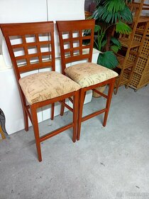 Prodám 2 x hezké velké barové židle z masivu - 10