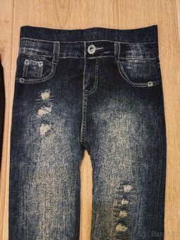 3x Legíny, džínové legíny, vel.12-14 let +3x triko zdarma - 10