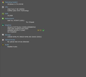 Dell Precision 7540,i7-9850H,WIN 11,M.2 SATA SSD 256GB,RAM 3 - 10