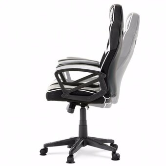 Herní křeslo, houpací mechanismus, stříbrná ekokůže, Y341 - 10