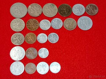 Československé mince 44 ks a bankovky 14 ks - 10