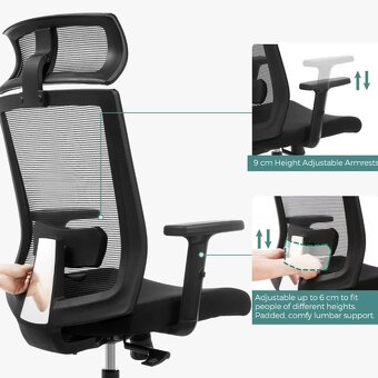 Nové ergonomické kancelářské křeslo s nosností 120kg - 10
