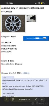 Alu kola originál BMW F01, VW t5 multivan - 10