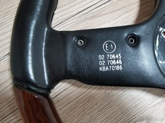 Velmi vzácný volant BBS, kůže, dřevo, W123, W124, W201, E28 - 10