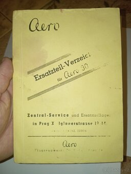 Prodám originál seznam náhradních dílů na Aero 30 - 10