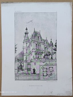 Originální litografické listy z „Der Architekt“ (1895 - 10